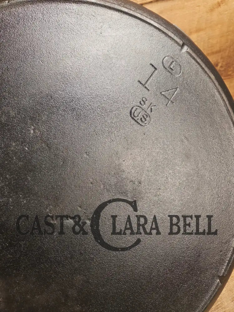 MONSTER! Mid Century era Lodge #14 Cast Iron Skillet with Three Notch Heat Ring ’US’ marking. HUGE and perfect for