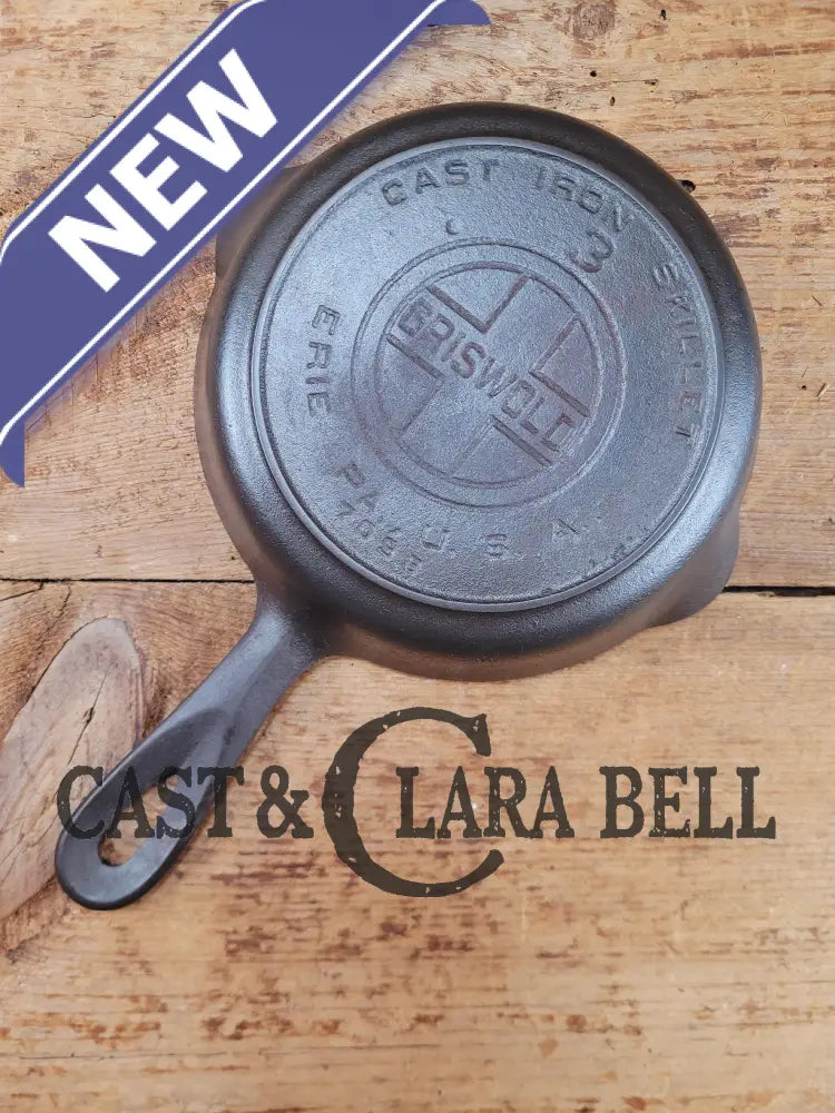 Must Have! 1910’S Griswold #3 Egg Skillet With Large Block Logo And Heat Ring 709 A.