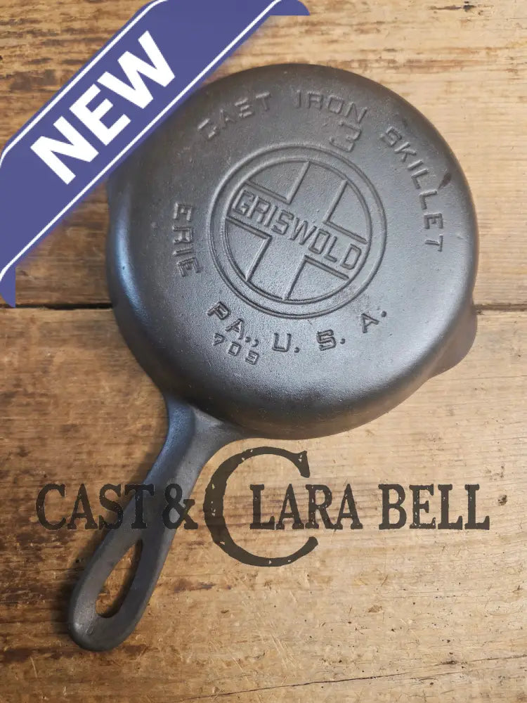 Must have egg skillet! Griswold #3 Skillet with Large Block Logo 709 A Skillet