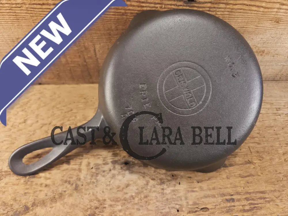 Must Have Egg skillet! Griswold No. 3 Skillet with Small Block Logo Erie PA 709 A. Restored and Ready to Use! Skillet