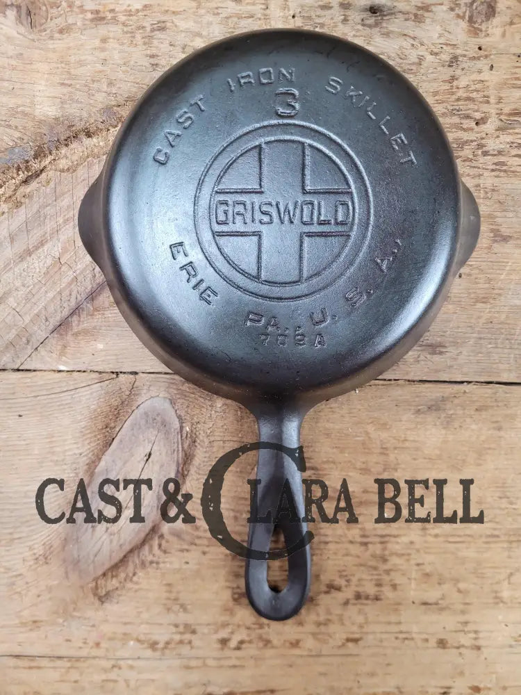 Must Have! Griswold #3 Egg Skillet With Large Block Logo And Smooth Bottom 709 A. Restored Ready To