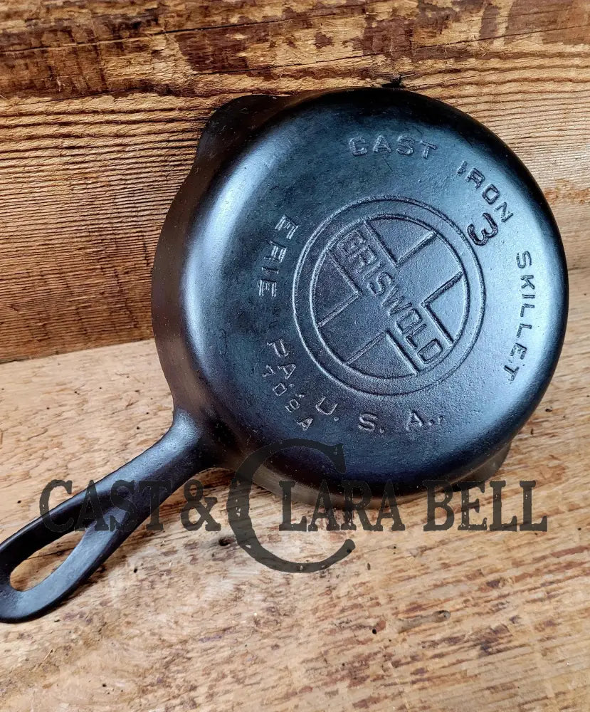 Must Have! Griswold #3 Egg Skillet With Large Block Logo And Smooth Bottom 709 A. Restored Ready To
