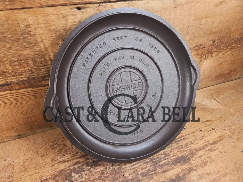 Need a lid? Hard to find 1920βs Griswold No. 10 Skillet Lid with Large Block Logo 470 Skillet