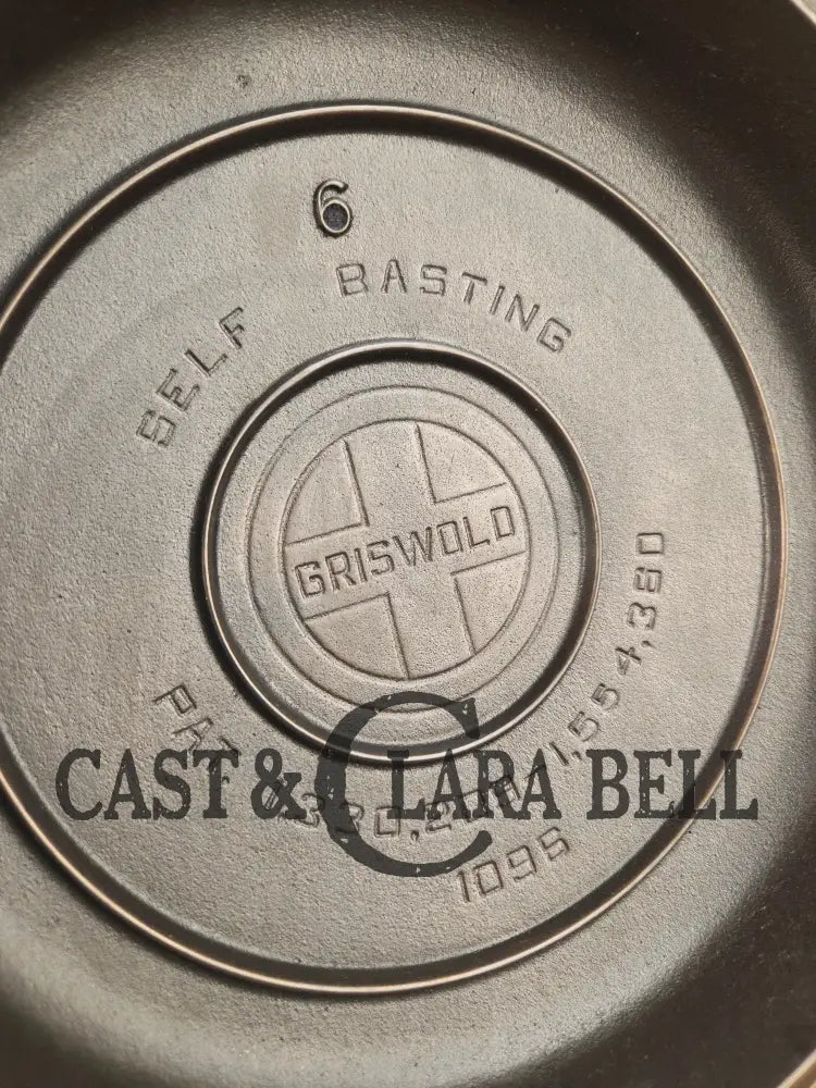 Need a lid? Hard to Find 1940βs Griswold Raised No. 6 High Dome Skillet Lid with Small Block Logo 1096 Skillet