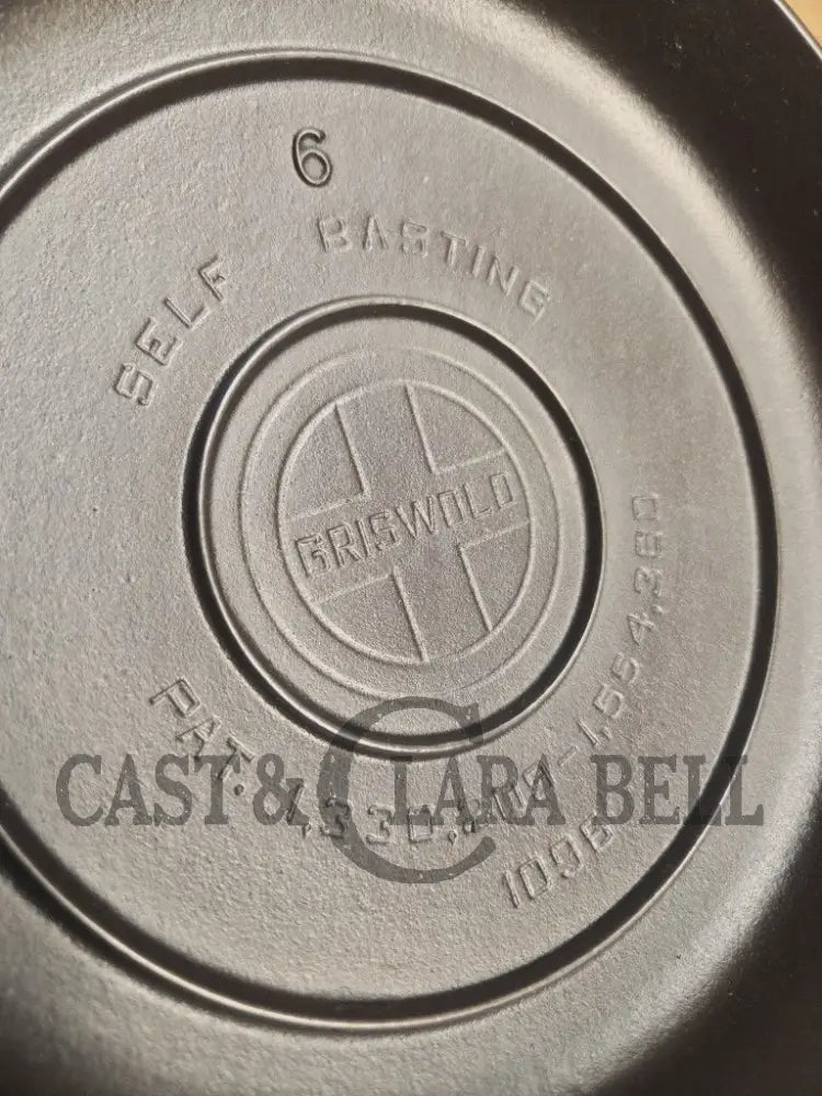 Need a lid? Hard to Find 1940’s Griswold Raised No. 6 High Dome Skillet Lid with Small Block Logo 1096 - Skillet