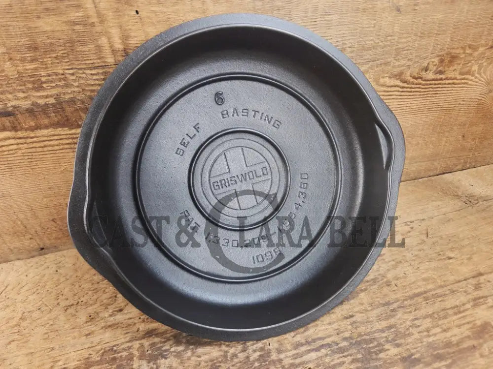 Need a lid? Hard to Find 1940’s Griswold Raised No. 6 High Dome Skillet Lid with Small Block Logo 1096 - Skillet
