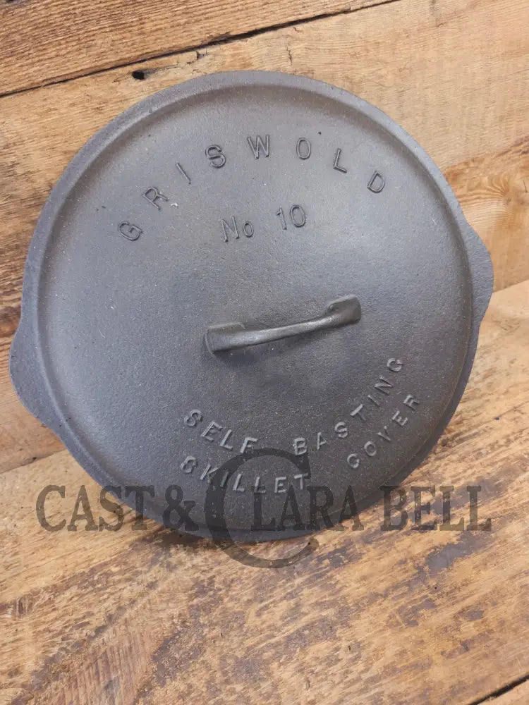 Need a lid? Hard to find 1920βs Griswold No. 10 Skillet Lid with Large Block Logo 470 - Skillet