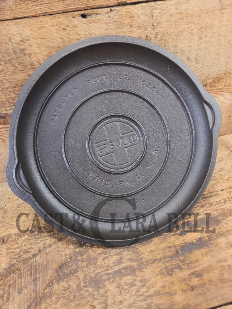 Need a lid? Hard to find 1920βs Griswold No. 10 Skillet Lid with Large Block Logo 470 - Skillet
