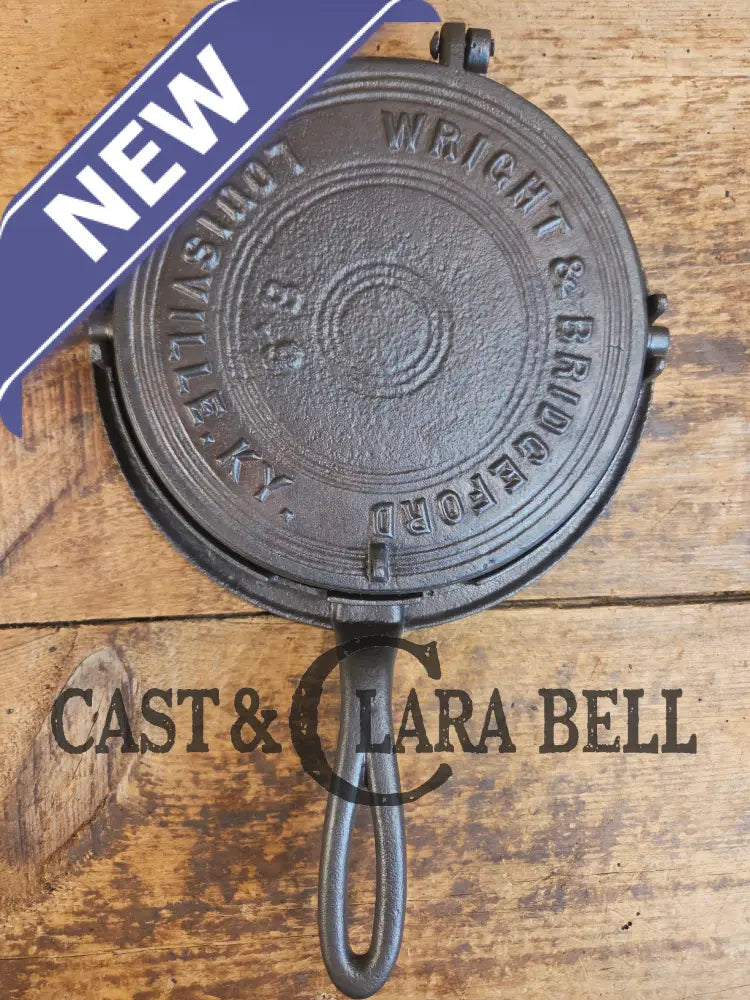 Oh MY! Civil War Era made Wright & Bridgeford antique waffle iron. Ready to make crispy waffles!ook at the waffle