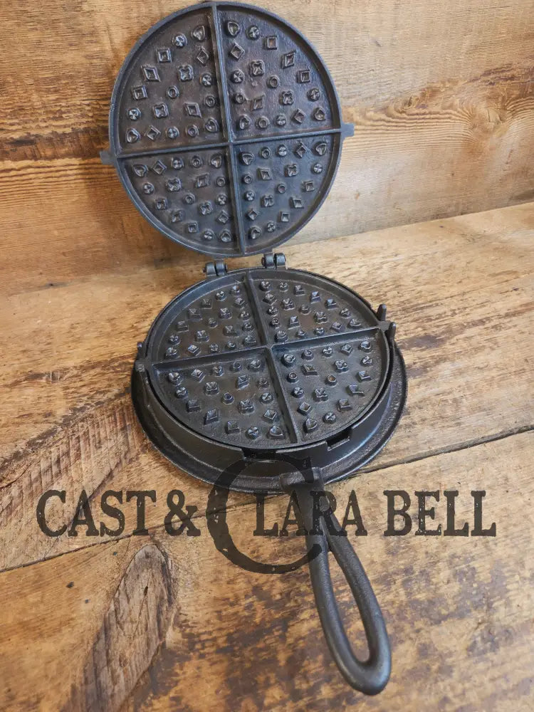Oh MY! Civil War Era made Wright & Bridgeford antique waffle iron. Ready to make crispy waffles!ook at the waffle