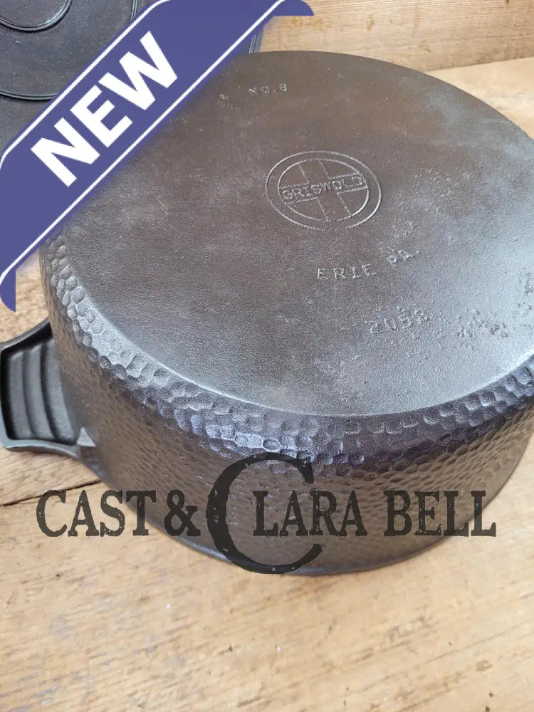 Oh My! Hard To Find 1930’S Hammered Finish Griswold No. 8 Hinged Dutch Oven W/ Small Logo 2058.
