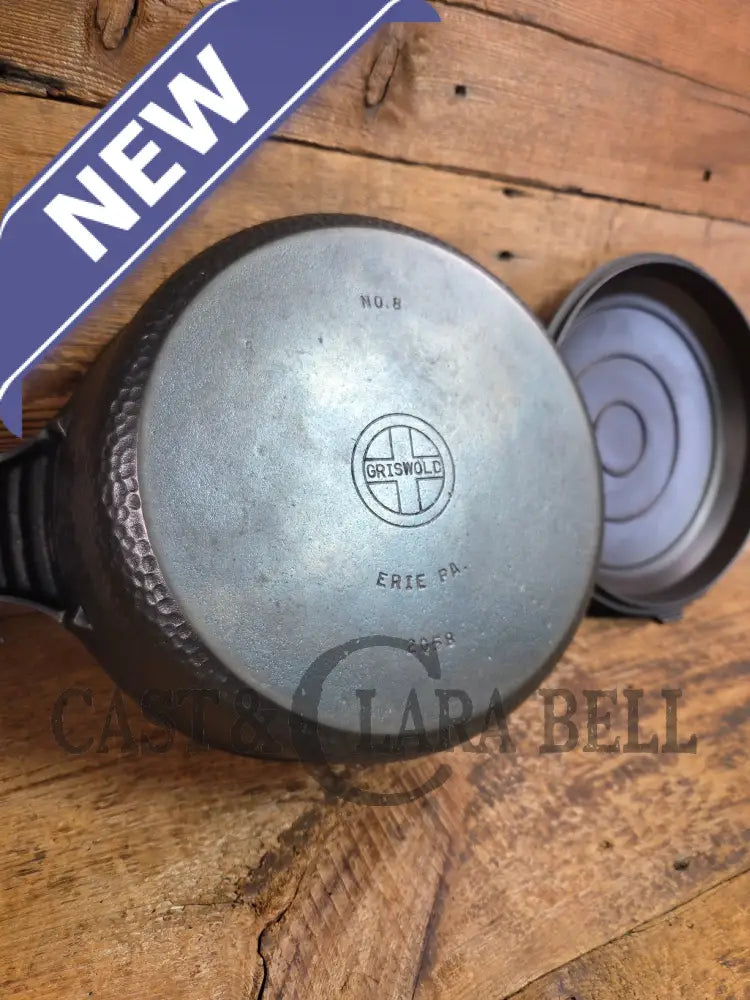 Oh my! Hard to find 1930’s Hammered finish Griswold No. 8 Hinged Dutch Oven w/ Small Logo - Dutch Ovens Trivets &