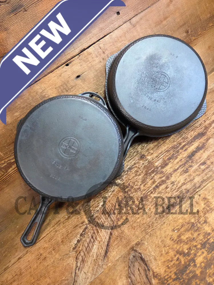 Oh my! Hard to find 1940’s Hammered finish Griswold No. 8 cast iron skillet 2008 with matching hinged skillet top 2040