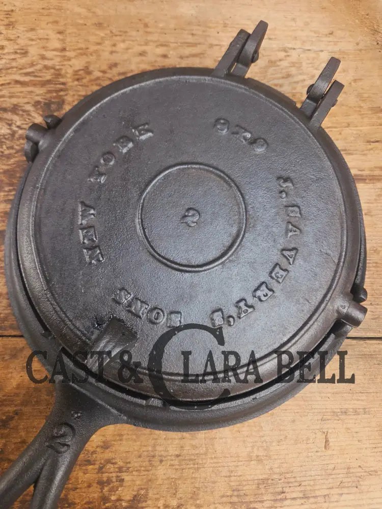 Oh MY! Late 1800’s J. Savery and Sons 8/9 Antique Waffle iron New York. Look at the waffle pattern! Hard to find #2