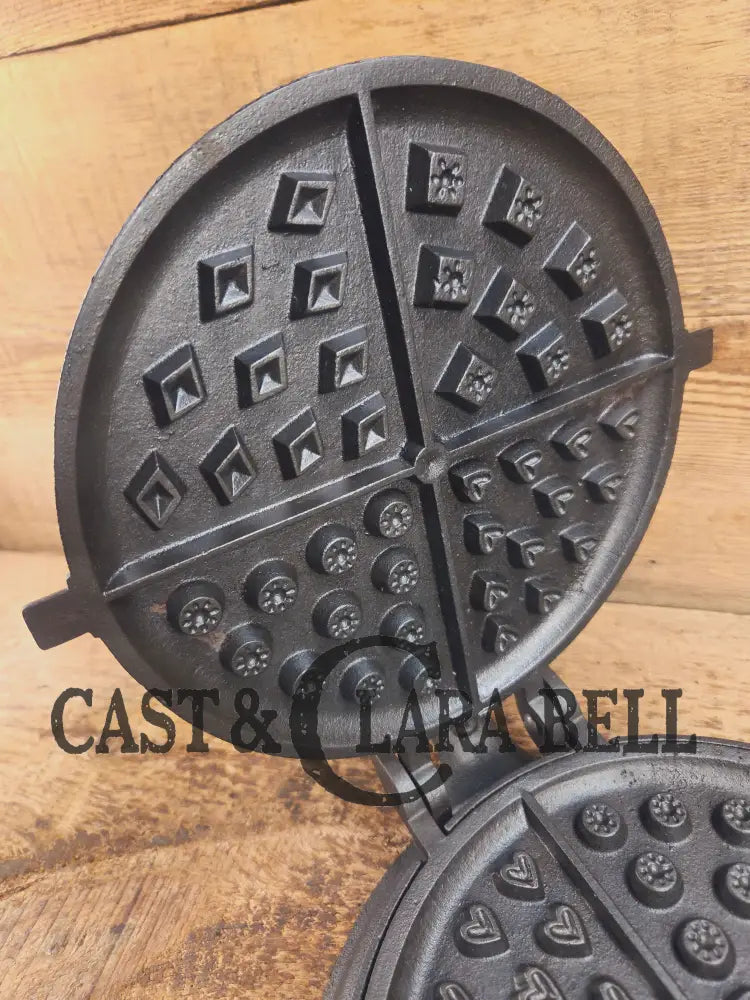 Oh MY! Late 1800’s J. Savery and Sons 8/9 Antique Waffle iron New York. Look at the waffle pattern! Hard to find #2