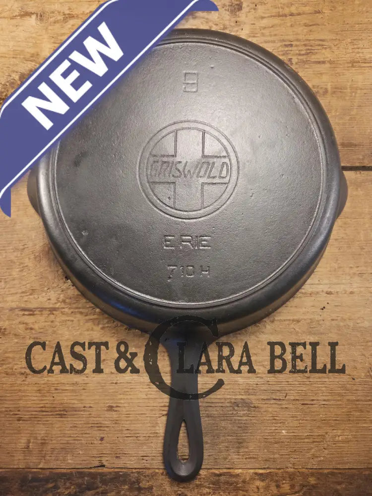 One of the earliest Griswold lines made! Lovely 1920’s Griswold #9 Skillet with Heat Ring and Large Slant Logo 710 H.