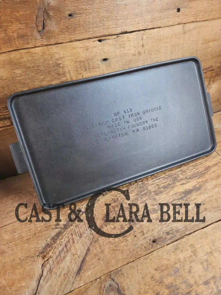Only 100 made! Unique and rare #8 Double Sided βMillennium Cast Iron Griddleβ by Burlington Foundry in Burlington MA