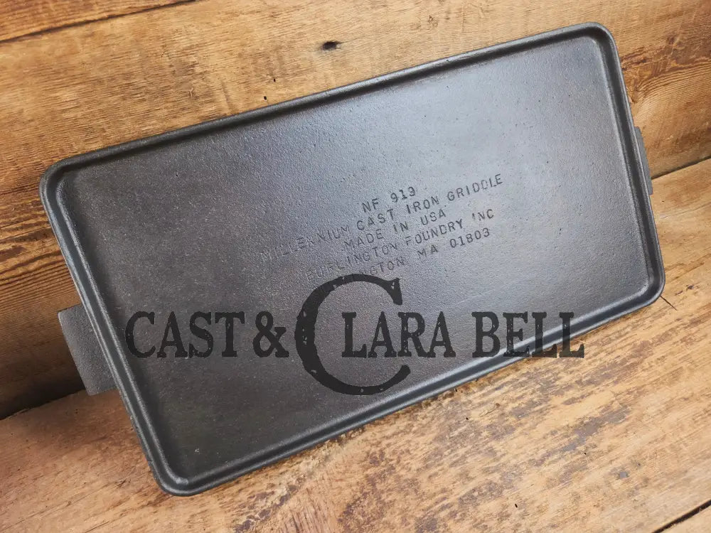 Only 100 made! Unique and rare #8 Double Sided βMillennium Cast Iron Griddleβ by Burlington Foundry in Burlington MA