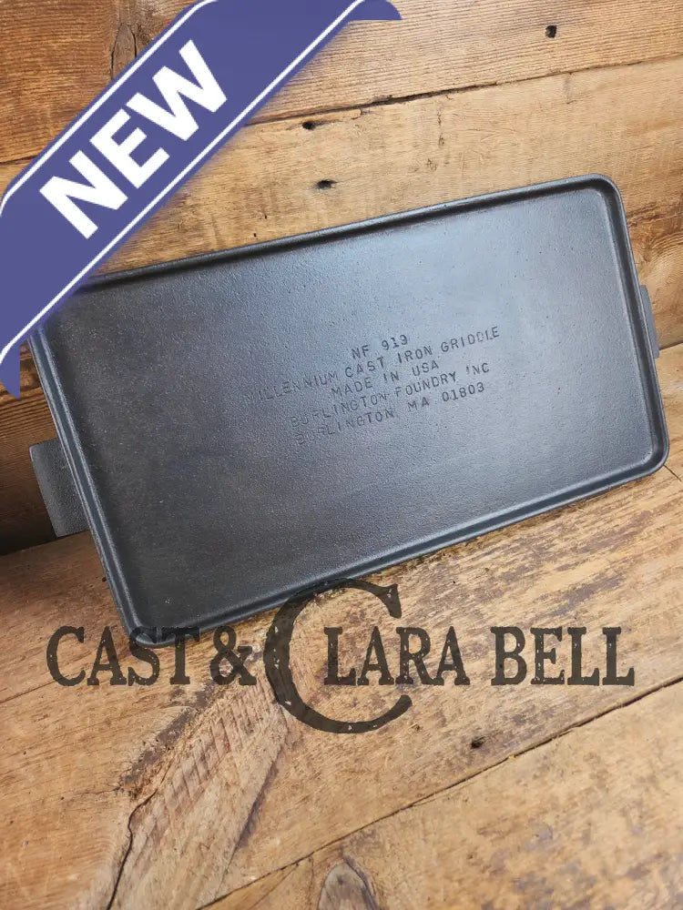 Only 100 made! Unique and rare #8 Double Sided βMillennium Cast Iron Griddleβ by Burlington Foundry in Burlington MA