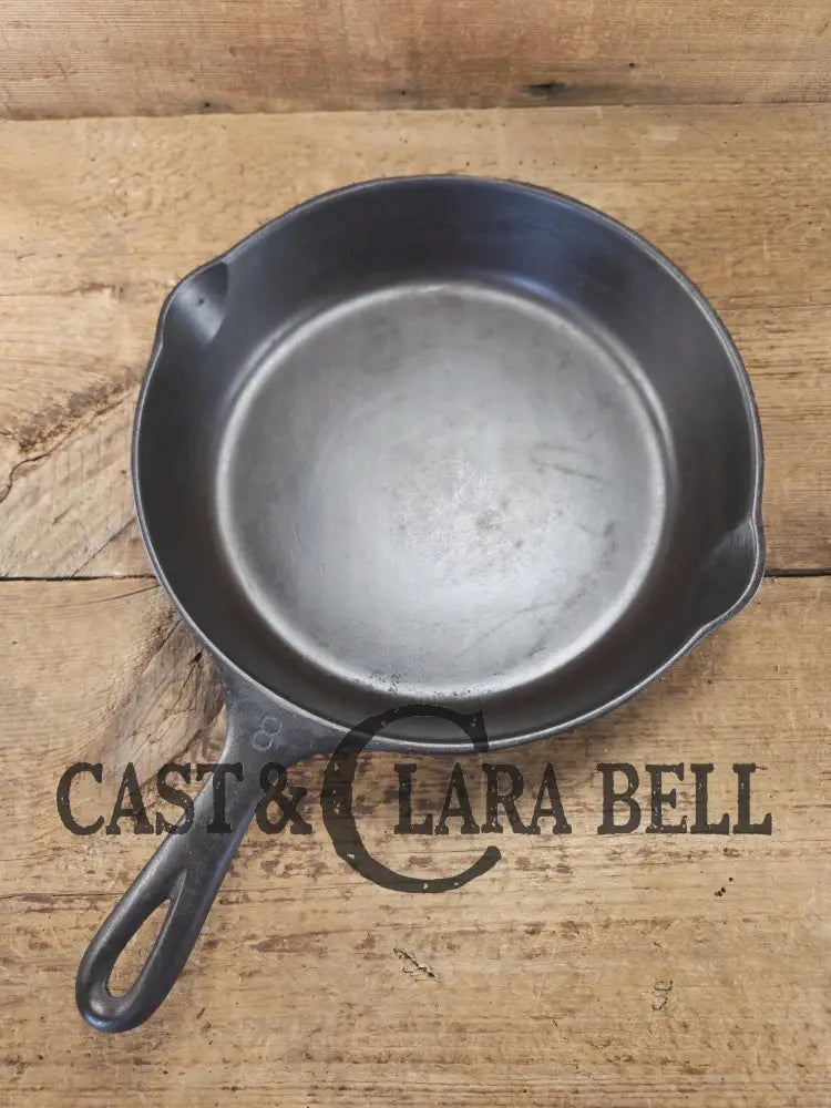 Best Seller! 1930’s Wagner Ware Sidney -O- #8 Skillet with Smooth Bottom 1058 I. Sits flat! Skillet