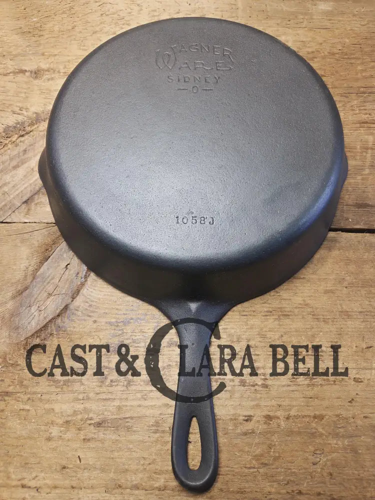 The Classic! Priced to Sell 1930βs Era Wagner Ware #8 Cast Iron Skillet with Stylized Logo and Smooth Bottom 1058 J