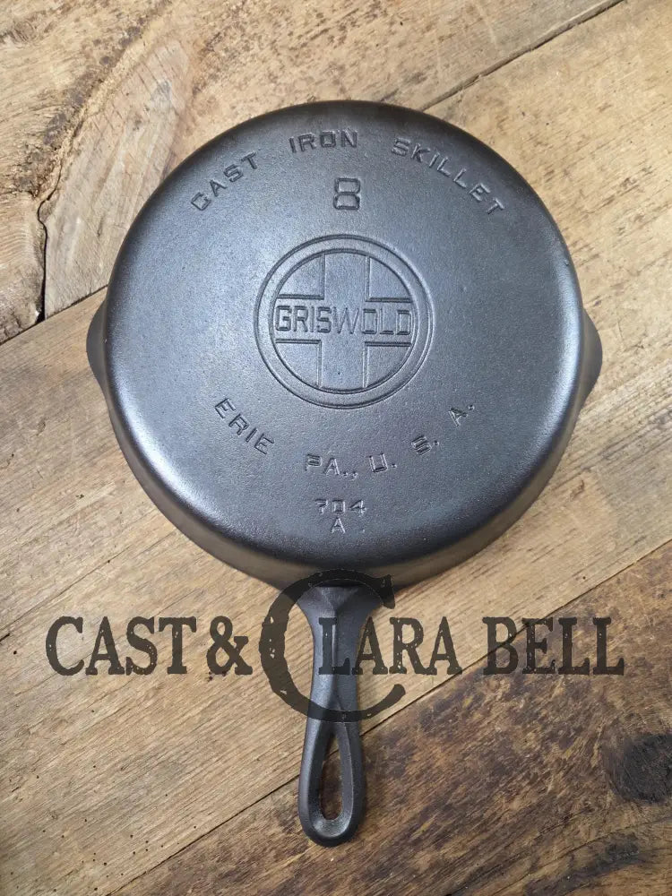 Our Best Seller. The Classic 1930’s Griswold #8 cast iron Skillet with Large Block Logo and Smooth Bottom 704 A. Skillet