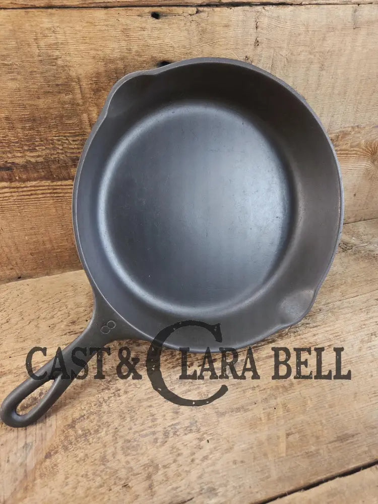 Wagner Ware #8 Cast Iron Skillet with Stylized Logo and Smooth Bottom 1058 M SC24 Skillet