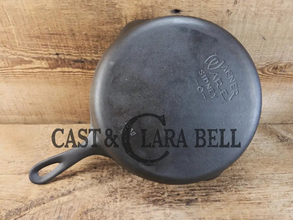 Wagner Ware #8 Cast Iron Skillet with Stylized Logo and Smooth Bottom 1058 M SC24 Skillet