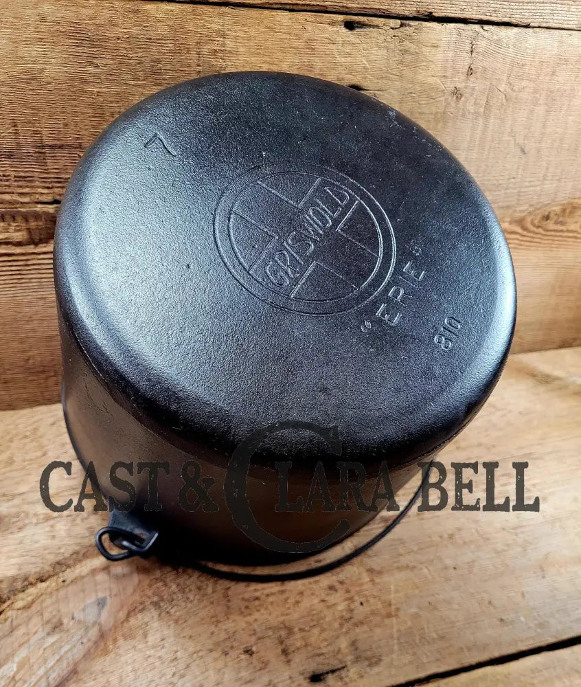 Perfect! 1910βS Griswold Erie #7 Stock Pot. #810. Perfect For Chili Soups Or Stews! Tough To
