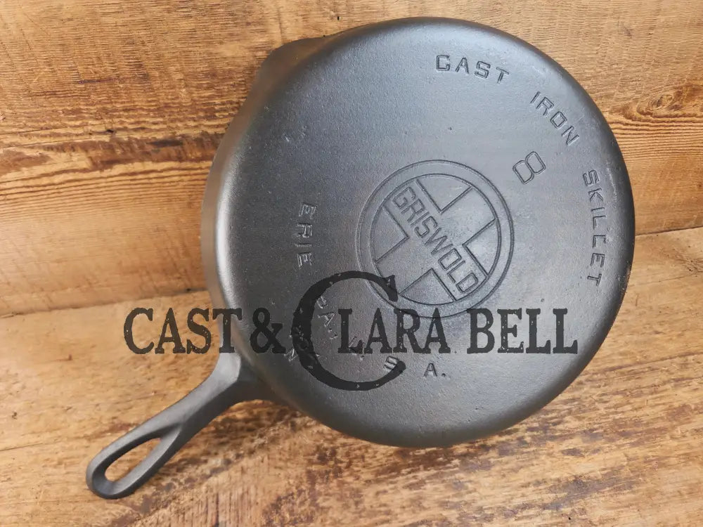 Perfect for gas or electric coil! 1930’s Griswold #8 Skillet with Large Block Logo and Smooth Bottom Erie PA USA p/n