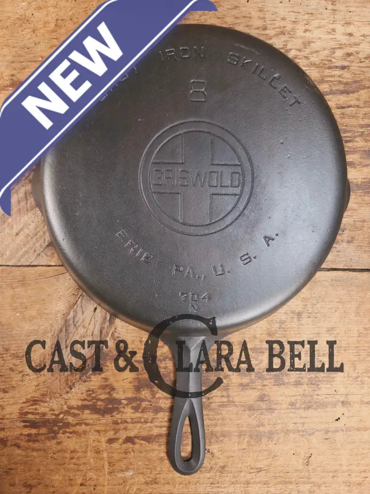 Perfect for gas or electric coil! 1930βs Griswold #8 Skillet with Large Block Logo and Smooth Bottom Erie PA USA p/n