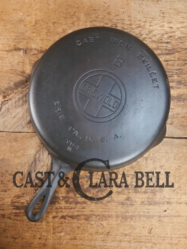 Perfect for gas or electric coil! 1930’s Griswold #8 Skillet with Large Block Logo and Smooth Bottom Erie PA USA p/n