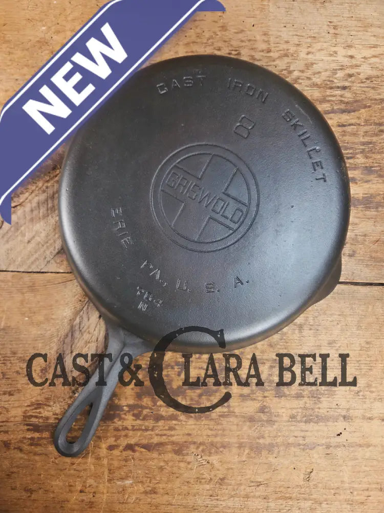 Perfect for gas or electric coil! 1930βs Griswold #8 Skillet with Large Block Logo and Smooth Bottom Erie PA USA p/n