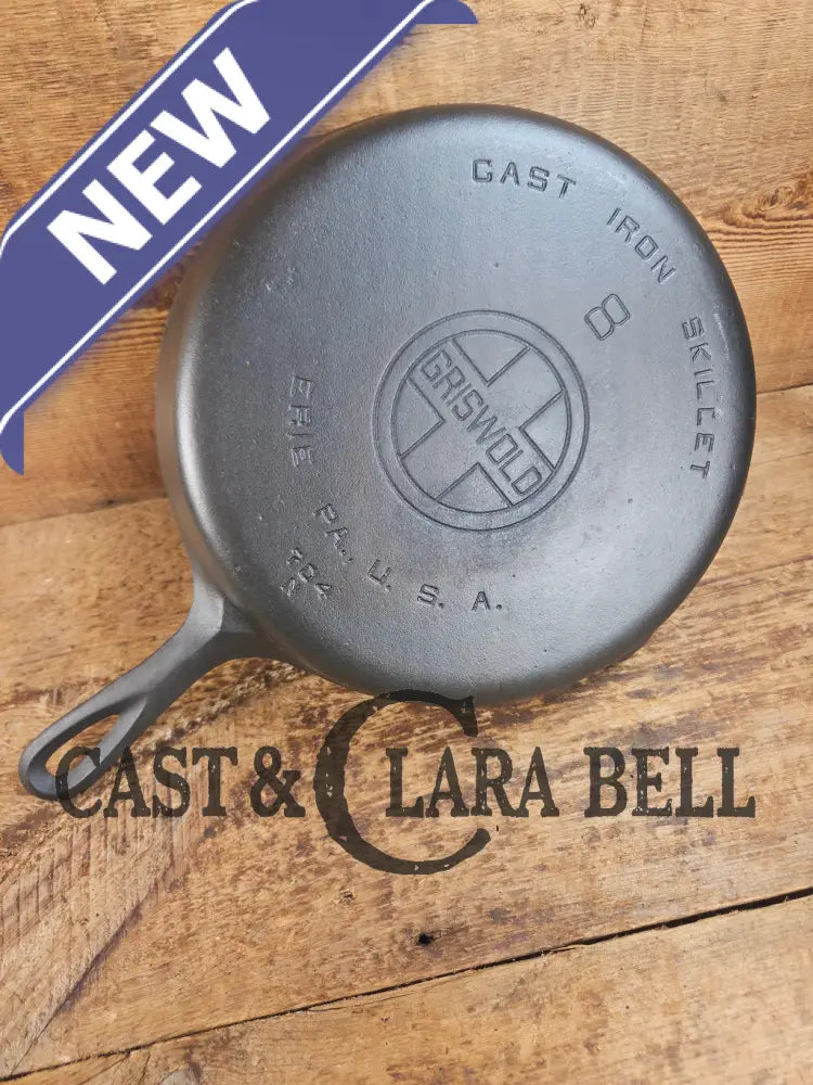 Perfect for gas or electric coil! 1930βs Griswold #8 Skillet with Large Block Logo and Smooth Bottom Erie PA USA p/n