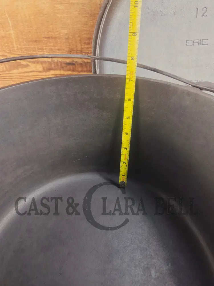Phenomenal! Very rare 1910’s Griswold Size #11 (2634) Dutch Oven with Slant Logo and (2636) Lid. One you don’t see