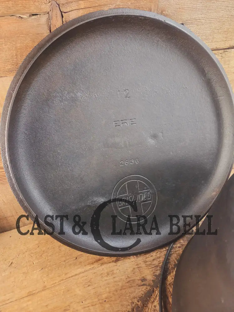 Phenomenal! Very rare 1910βs Griswold Size #11 (2634) Dutch Oven with Slant Logo and (2636) Lid. One you donβt see