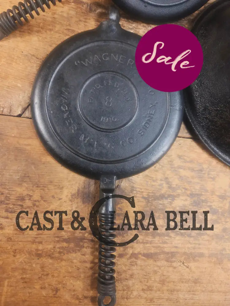 Priced to Sell 1910’s Early Wagner Mfg Co. Sidney O #8 Waffle Iron with Tall Base! - Waffle Iron