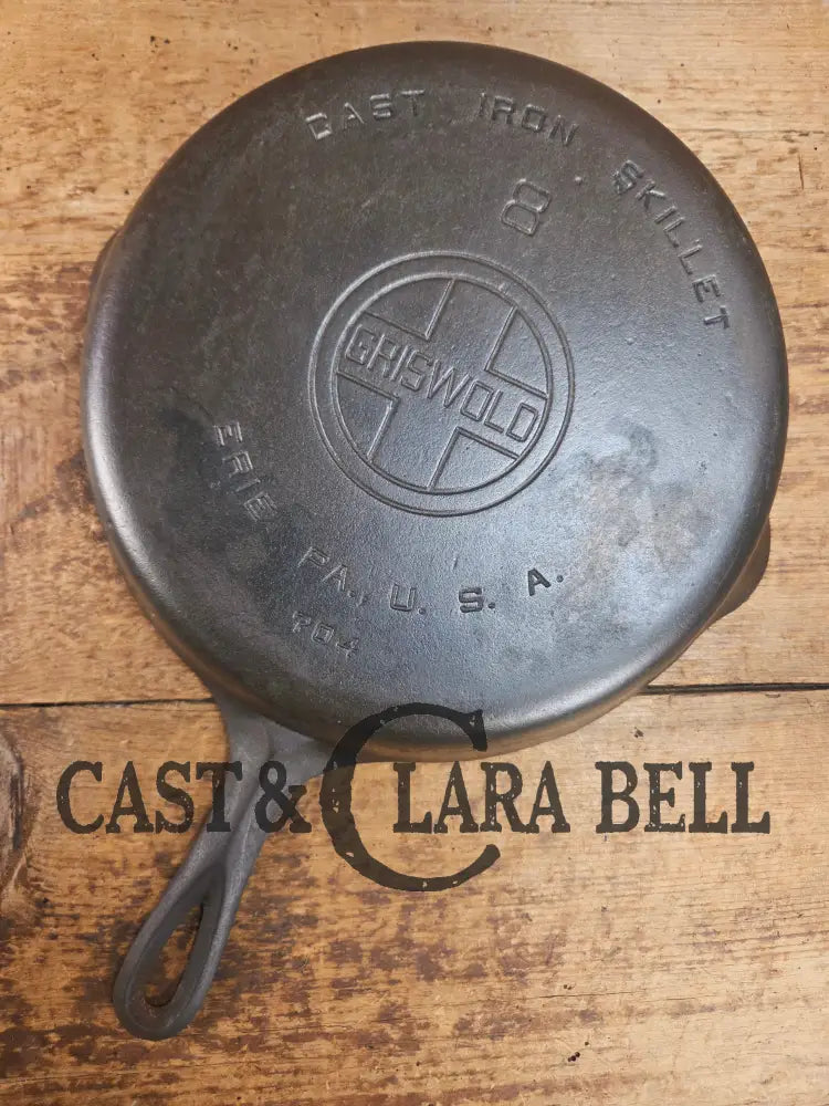 Priced To Sell! 1920βs Griswold #8 Skillet with Large Block Logo and Smooth Bottom 704 Skillet