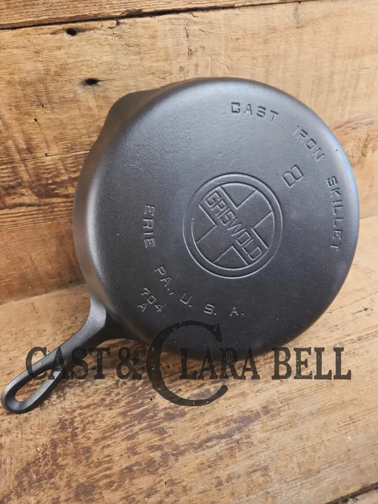 Priced to Sell! 1930’s Griswold #8 Cast Iron Skillet with Large Block Logo 704 A. Fully restored and ready to go Skillet