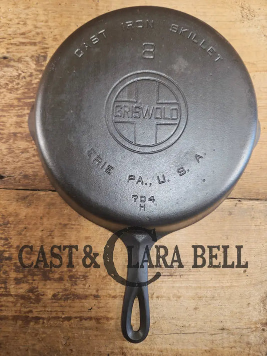 Priced to Sell! 1930’s Griswold #8 Cast Iron Skillet with Large Block Logo 704 H. Fully restored and ready to go Skillet