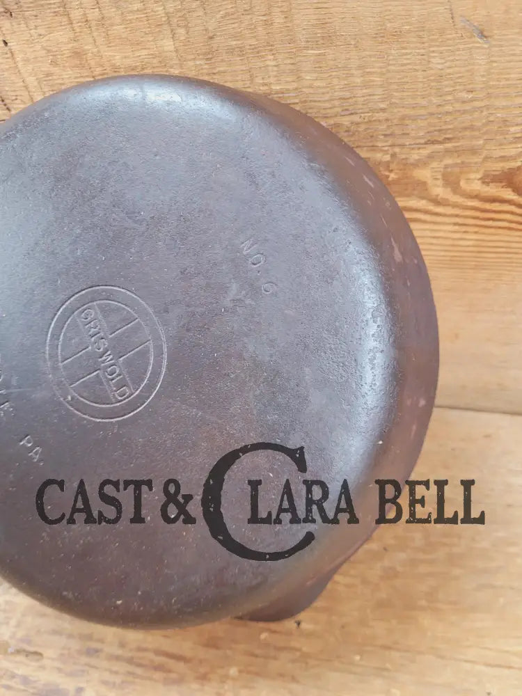 PRICED TO SELL! 1940βs Griswold #6 Cast Iron Skillet with Small Block Logo and Smooth Bottom 699 K Skillet