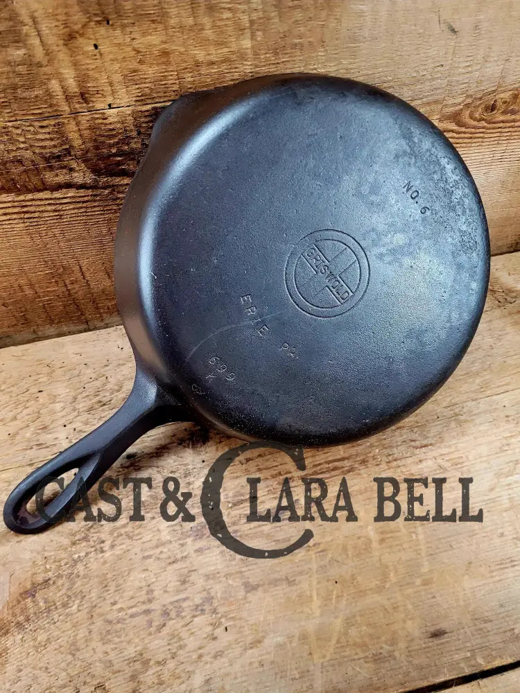 PRICED TO SELL! 1940βs Griswold #6 Cast Iron Skillet with Small Block Logo and Smooth Bottom 699 K Skillet