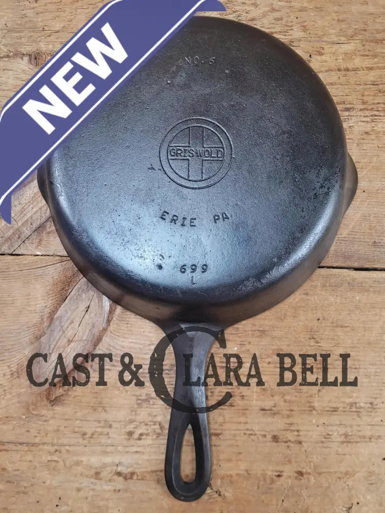 Priced To Sell! 1940’S Griswold #6 Cast Iron Skillet With Small Block Logo And Smooth Bottom 699 L