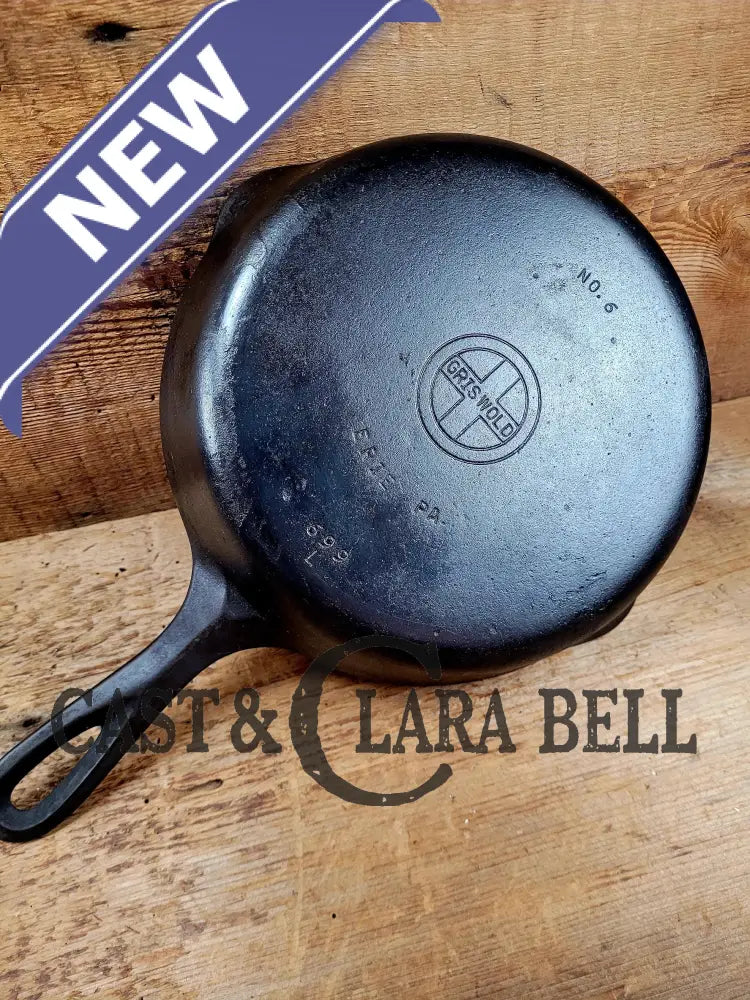 Priced To Sell! 1940βS Griswold #6 Cast Iron Skillet With Small Block Logo And Smooth Bottom 699 L