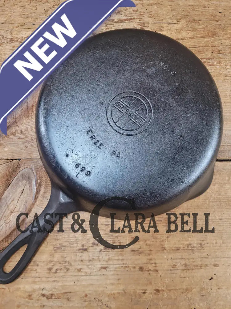 Priced To Sell! 1940’S Griswold #6 Cast Iron Skillet With Small Block Logo And Smooth Bottom 699 L