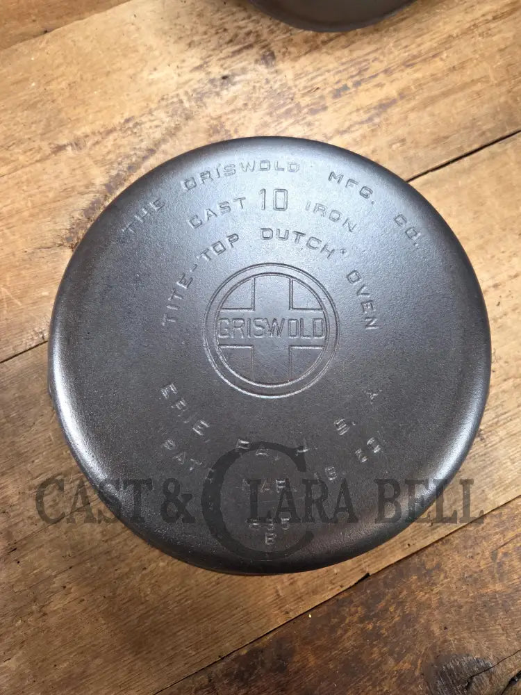 Priced to Sell and HUGE!! 1910βs Griswold Size #10 (835) Dutch Oven with Large Block Logo & (2553 A) Lid. One of the