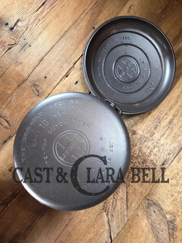 Priced to Sell and HUGE!! 1910’s Griswold Size #10 (835) Dutch Oven with Large Block Logo & (2553 A) Lid. One of the