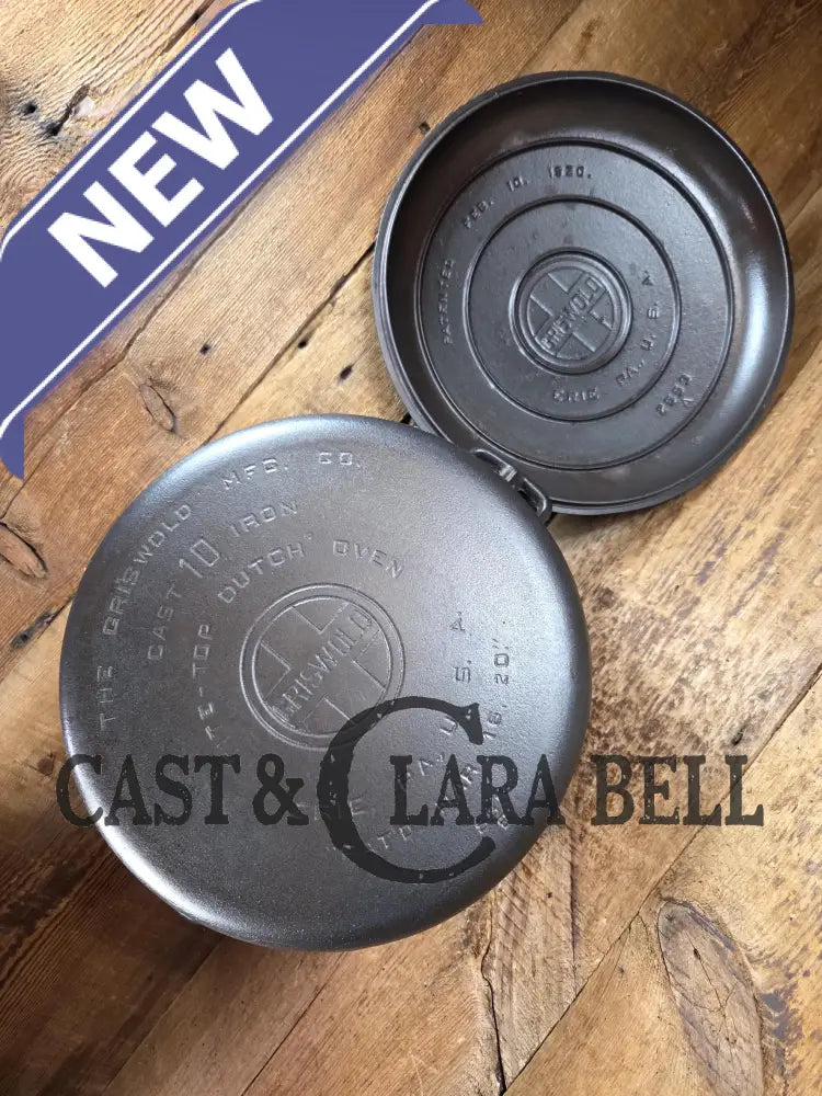 Priced to Sell and HUGE!! 1910’s Griswold Size #10 (835) Dutch Oven with Large Block Logo & (2553 A) Lid. One of the