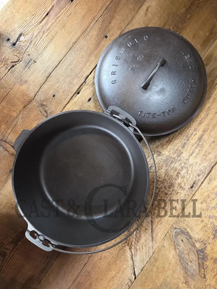 Priced to Sell and HUGE!! 1910βs Griswold Size #10 (835) Dutch Oven with Large Block Logo & (2553 A) Lid. One of the
