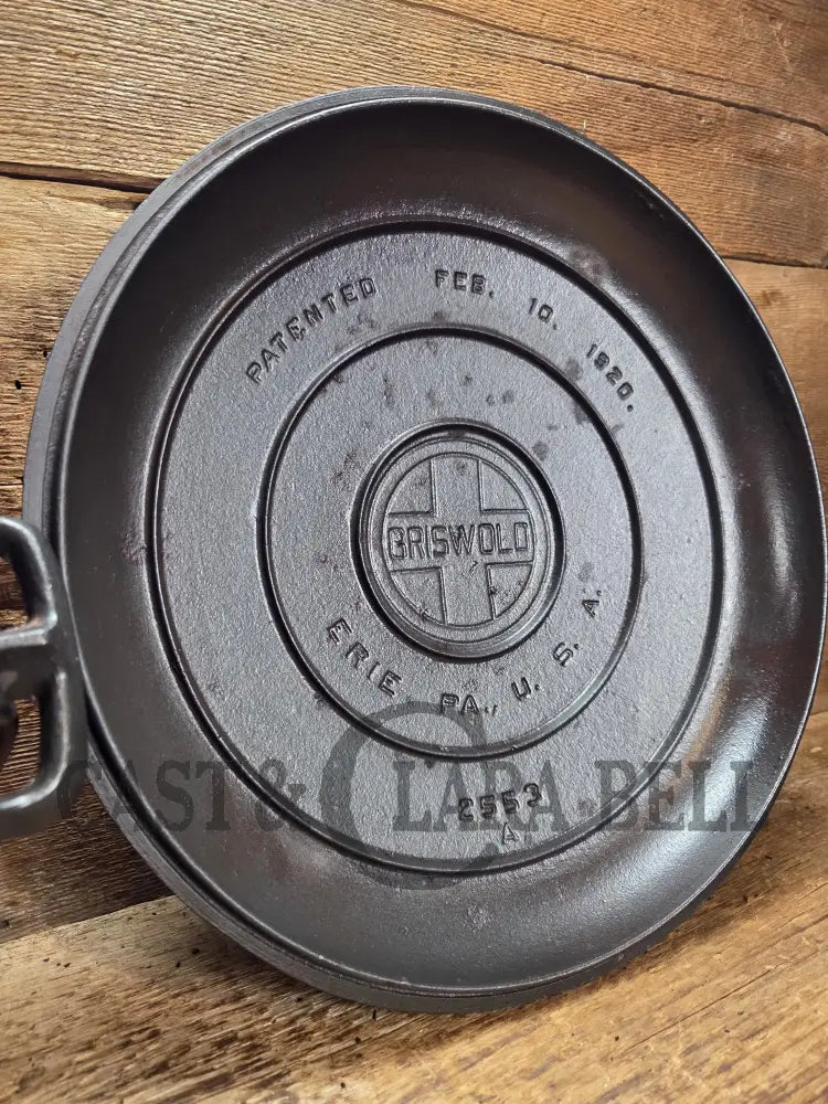 Priced to Sell and HUGE!! 1910βs Griswold Size #10 (835) Dutch Oven with Large Block Logo & (2553 A) Lid. One of the